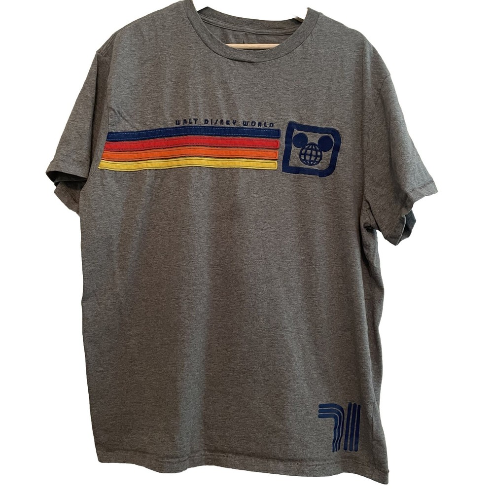 Disney Parks Walt Disney World Adult XL Gray T-Shirt 71 Embroidered - Picture 4 of 6